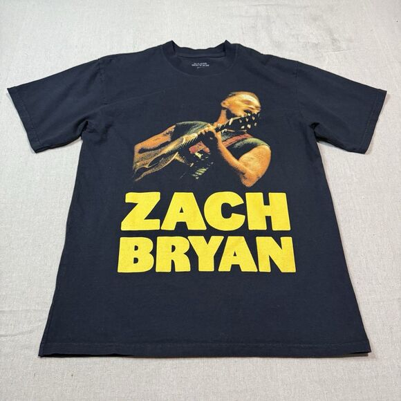 Zach Bryan Quittin Time 2024 Tour T-Shirt M Guitar Washed Black AUTHENTIC Merch - Picture 1 of 5